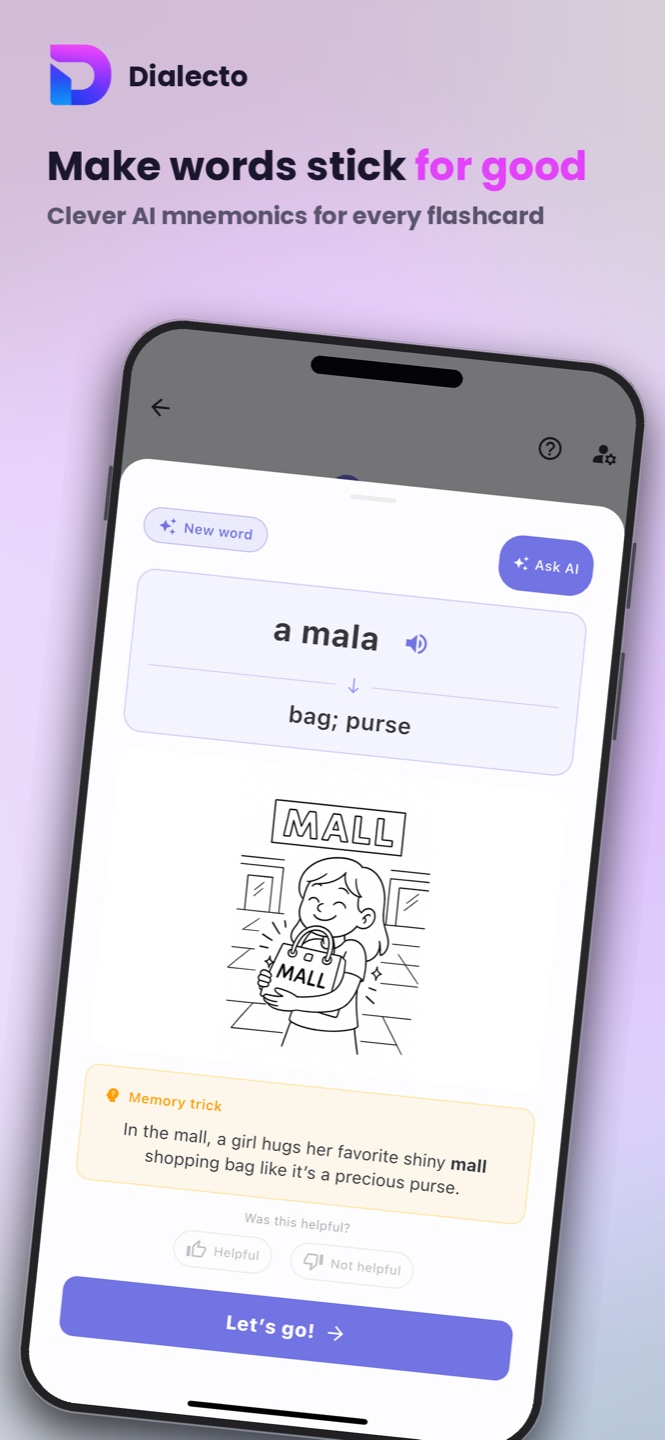 Dialecto โ make words stick with AI mnemonics